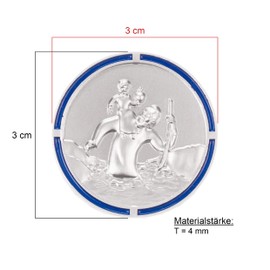 Christopher Car Medal with Border in Blue