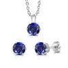 Gem Stone King 3-Piece Set 3 Ct Cttw Simulated Sapphire