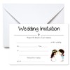 Pack of 10 Cute Character Postcard Style Wedding Invitations with