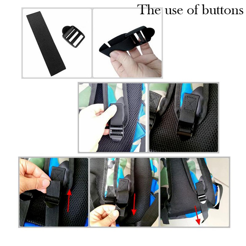 Generic 10 Pack Heavy Duty Plastic Backpack Clips - Black,