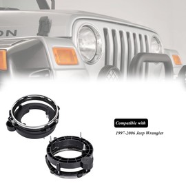 HY-SPEED 1Set 110383 110384 Headlight Bracket Compatible with 1997 1998 1999 2000 2001 2002 2003 2004 2005 2006 97-06 Wrangler Plastic Black