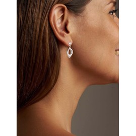 Moodear 14K Silver Plated Earrings for Women Trendy Dainty Chunky Hoop Dangle Drop Hypoallergenic Thick Huggie Stud Earrings for Women Jewelry Gifts