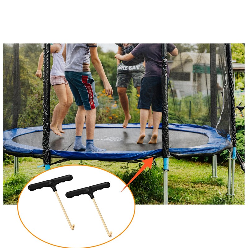 YAZANY 2 Pack Trampoline Spring Pull Tool, T-Hook Tent Peg
