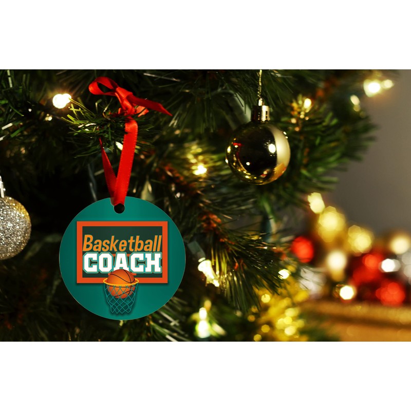 Mystic Sloth Basketball-Familie, doppelseitig, Ornamente (Coach)