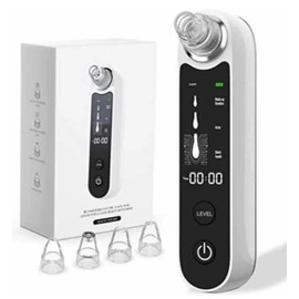 Microdermoabrasion Limpiador Facial de Acné Espinillas con Succión Punta de Diamante, Extractor de Acné Puntos Negros Recargable Pantalla Digita Extractor de Puntos Negros Exfoliación