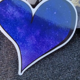 Heart STKR025 Galaxy Heart Vinyl Sticker - Celestial Stars Premium Vinyl Waterproof