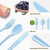 joy akkess 150 Pack Blue Plastic Silverware, Light Blue Plastic