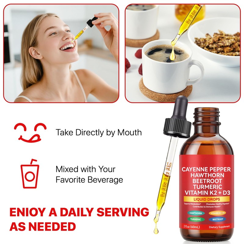 Cayenne Pepper Drops, Cayenne Pepper Hawthorn Beet Root Turmeric Vitamin