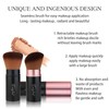 Retractable Kabuki Makeup Brushes 2 Pcs Blush Brushes Set Portable