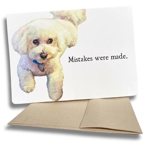 Fava Bean Productions I'm Sorry Card, Bichon Frise Card -