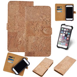 K-S-Trade Qualitativ & Innovativ Hülle Für Oppo Reno8 Global + In Ear Kopfhörer Kork Handyhülle Cover Schutzhülle TPU Case Bumper In Hellbraun,