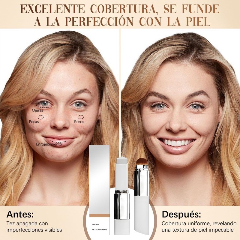 2025 Nuevo 2-in-1 Foundation Stick Full Coverage, Cover Cream Stick