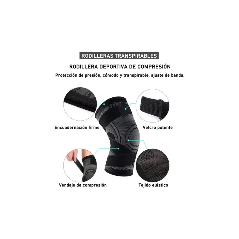 Rodilleras Elásticas Deportiva Compresion Gym Ortopédica 2pk