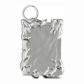 Electroplating Plastics Irregular Frame Photocard Holder Keychain, Irregular Silver Electroplate Frame ID Card Holder, Creative Idol Photo Card Holder Frame, Y2K ID Card Holder Badge Holder