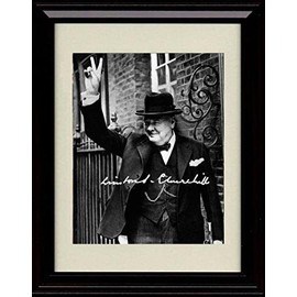 Winston Churchill Autograph Promo Print - Framed 8x10