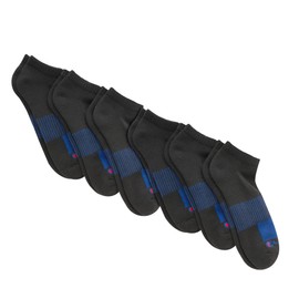 Champion - Calcetines para hombre, rendimiento no show, paquete de 6, Negro - 6 paquetes, 12-14