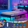 CLIBFENG Twin Bed Frame with Headboard,Classic Metal Platform Bed Frame-LED