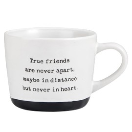 Creative Brands Heartfelt Collection-Hand Painted Cozy Stoneware Mug, 15-Ounce, True Friends