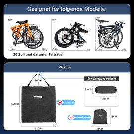 SUNTTELF Ultralight Foldable Bicycle Bag 20 Inch Bicycle Carry Bag Bicycle Travel Carry Bag Bicycle Transport Bag for Car Train Air Travel Portable (Type 3-20 Inches)