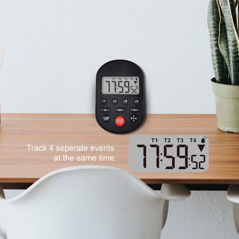 HonorMeet Digital Table-top Timer, 4 Activities Count Down/Count up,Real-time Clock