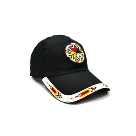 Native American Style Morning Star Beaded Cap | Baseball Cap | Trucker Hat for Men (Cotton, 4 Direction)
