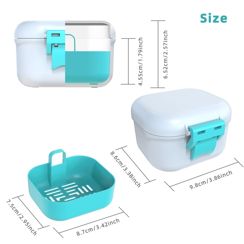 ARGOMAX Leak Proof Denture Bath Cup, Portable Soaking Denture Box,