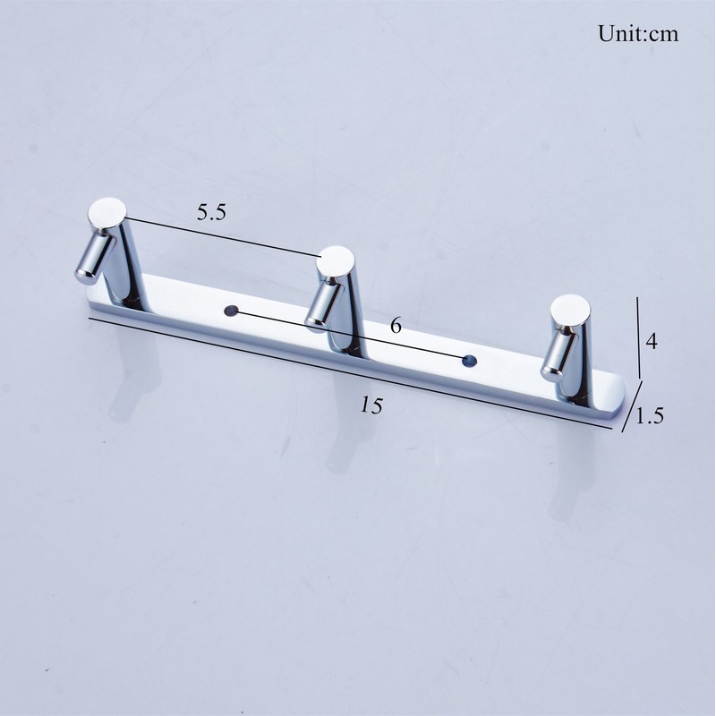 Aothpher Brass Bathroom Towel Hook Rail/Rack with 3 Hangers Wall
