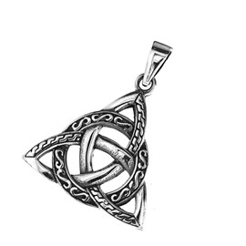 Kiss of Leather Celtic Knot Pendant 925 Sterling Silver No. 232, Sterling Silver, No Gemstone