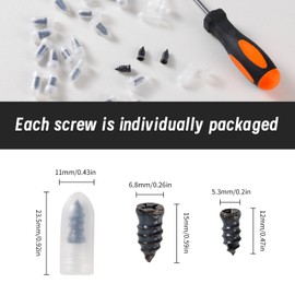 80 Pcs Tire Repair Rubber Nail, Vacuum Tire Repair Kits Spiral Rubber Nails Fast Tool Self-Service Tire Repair Nail for Car Motorcycle Truck (Black)