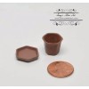 SMA 1:12 Dollhouse Miniature Small 6-Sides Dark Clay Pot with
