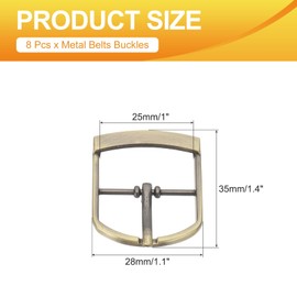 PATIKIL Single Prong Buckle, 8 Pcs 0.8 Inch Adjustable Metal Roller Buckle Belt Buckles for Bags DIY Crafts Purse Straps Shoe Belts Making Accessories, Bronze