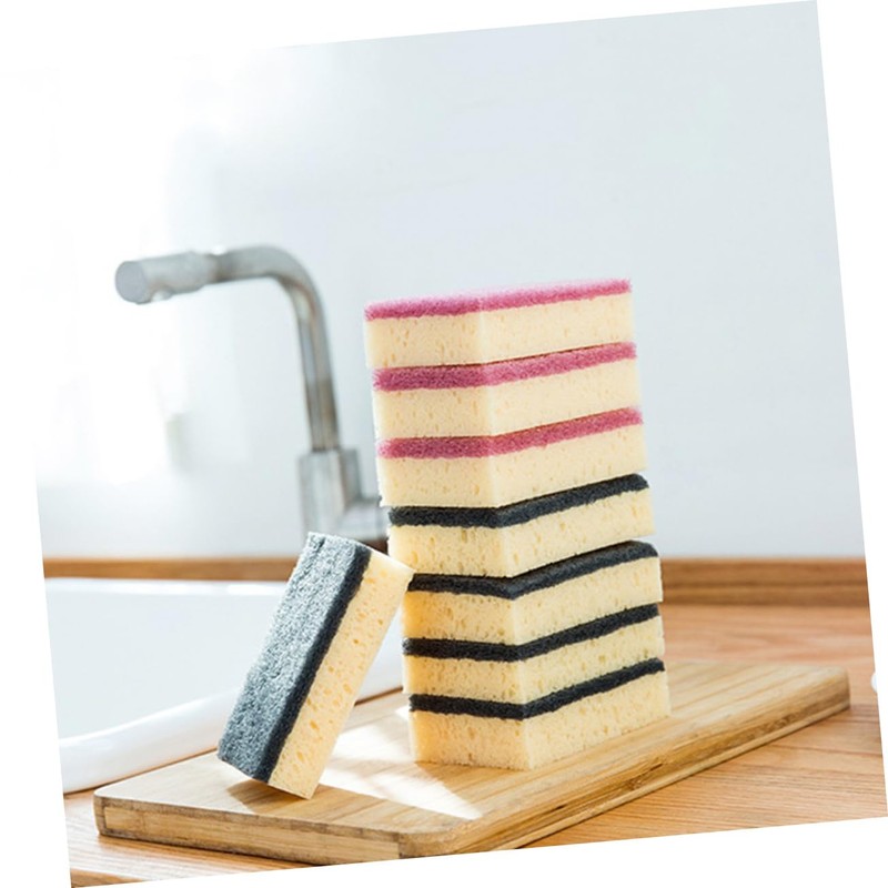Healvian 3pcs Double-Sided Cleaning Sponge Scrubbing Pad for Kitchen Bathroom