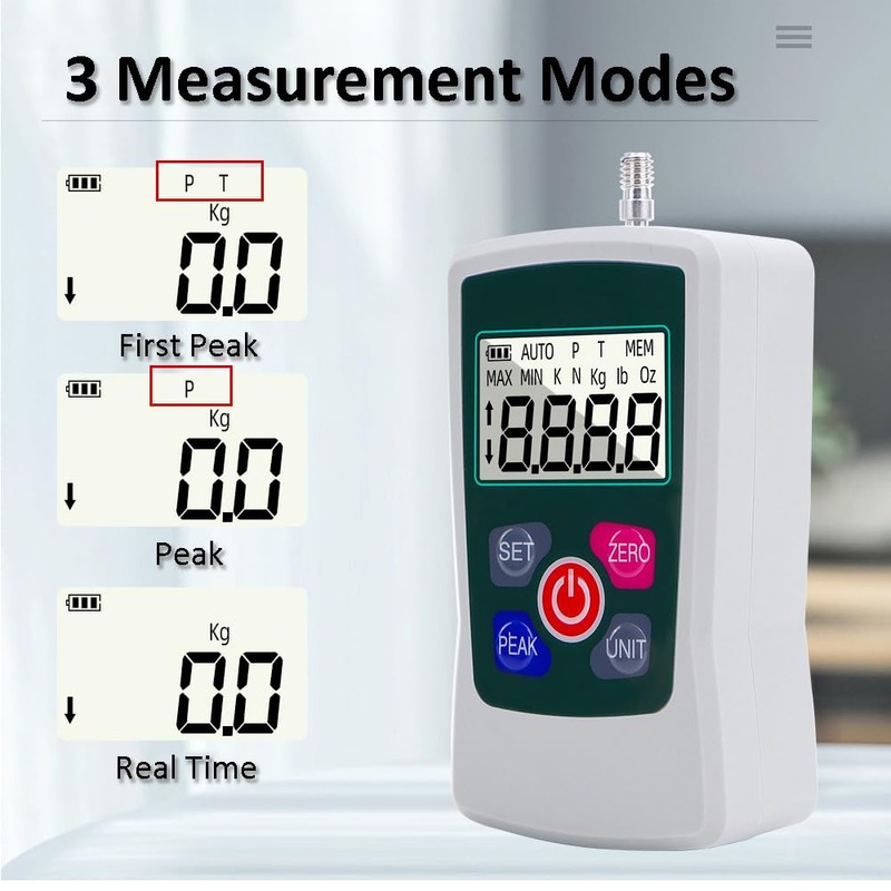 AMF 10N Digital Force Meter, Portable Push-Pull Gauge Tester, Digital