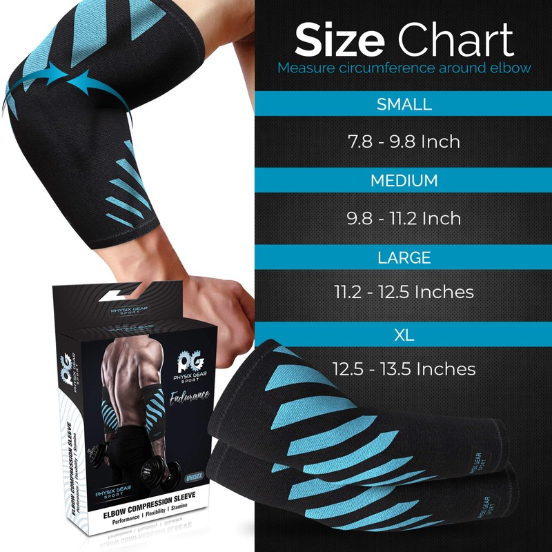 Physix Gear Workout Elbow Sleeves - Elbow Sleeves Compression for