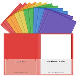 Kisston 12 Pack School to Home Folders - 2 Pocket Take Home Folders for Student - Teachers Parents Communication Classroom Connector, English & Spanish (Colorful)