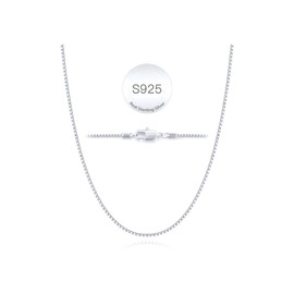 Jewlpire 925 Sterling Silver Chain Necklace for Women, 1MM Box Chain Silver Chain for Women, Shiny & Sturdy Women's Chain Necklaces, 22 Inches