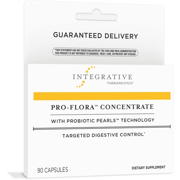 Integrative Therapeutics Pro-Flora Concentrate - with Probiotic Pearls Technology to Support Gut Health - Probiotics for Women and Men - Gluten Free - Sugar Free - 90 Capsules