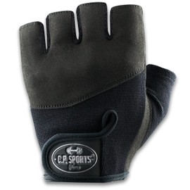 CP Sports Comfort F7-1‘Iron’ Gloves for Fitness / Training Sports with size chart, bodybuilding, weight sports., black