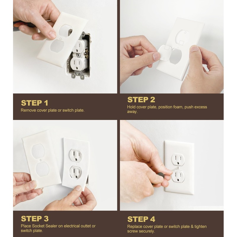 Wakhow 20 Pcs Wall Insulation Outlet Insulators Draft Sealers, 20