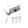 60MM Solid Brass Lock Cylinder with 3 Brass Keys Satin
