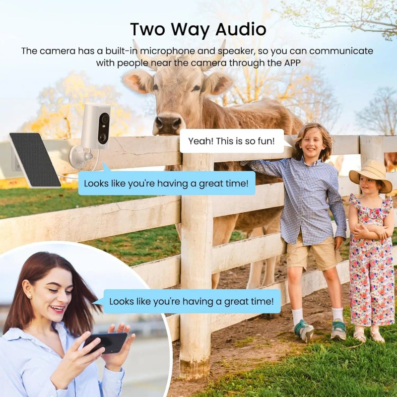 ANRAN 4G LTE Wireless Solar Security Camera,2k HD Video,Outdoor Waterproof,Sim