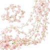 Guirnalda Flores Artificiales Cerezo 180cm, Rosa Claro