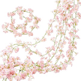 Guirnalda Flores Artificiales Cerezo 180cm, Rosa Claro