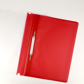 D.RECT Pack of 25 A4 Plastic File folders with Transparent Front Cover, Plastic File Folder Made of Polypropylene Film, red