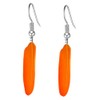 Orange Feather Earrings - Handmade Slim Look