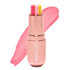 Winky Lux Pink Lemonade Tri-Color Tinted Lip Balm – Lip Care with Jojoba Oil & Vitamin E, Sheer Tint, Juicy Citrus Scent, Softens and Hydrates Dry Lips