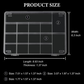 SUTOKAKA 1Pc 15 Grids Plastic Organizer Storage Box for Jewelry Small Components Fixed Dividers Bead Container Tools Holder Case for DIY Nail Crafts Beading Art Supplies