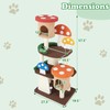 PETSITE Mushroom Cat Tree, 57.5 Inches Tall Multi-Level Cat Tower