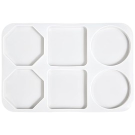 AFINSEA Coaster Molds for Epoxy Resin, Large 6 Cavity Resin Coaster Silicone Molds, 4 Inches Deep Round Square Octagon Mold,DIY Crafts,Home Decoration
