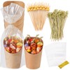 EWVVSS 60pcs Individual Disposable Charcuterie Cups with Sticks,60 Portable Bags,200pcs